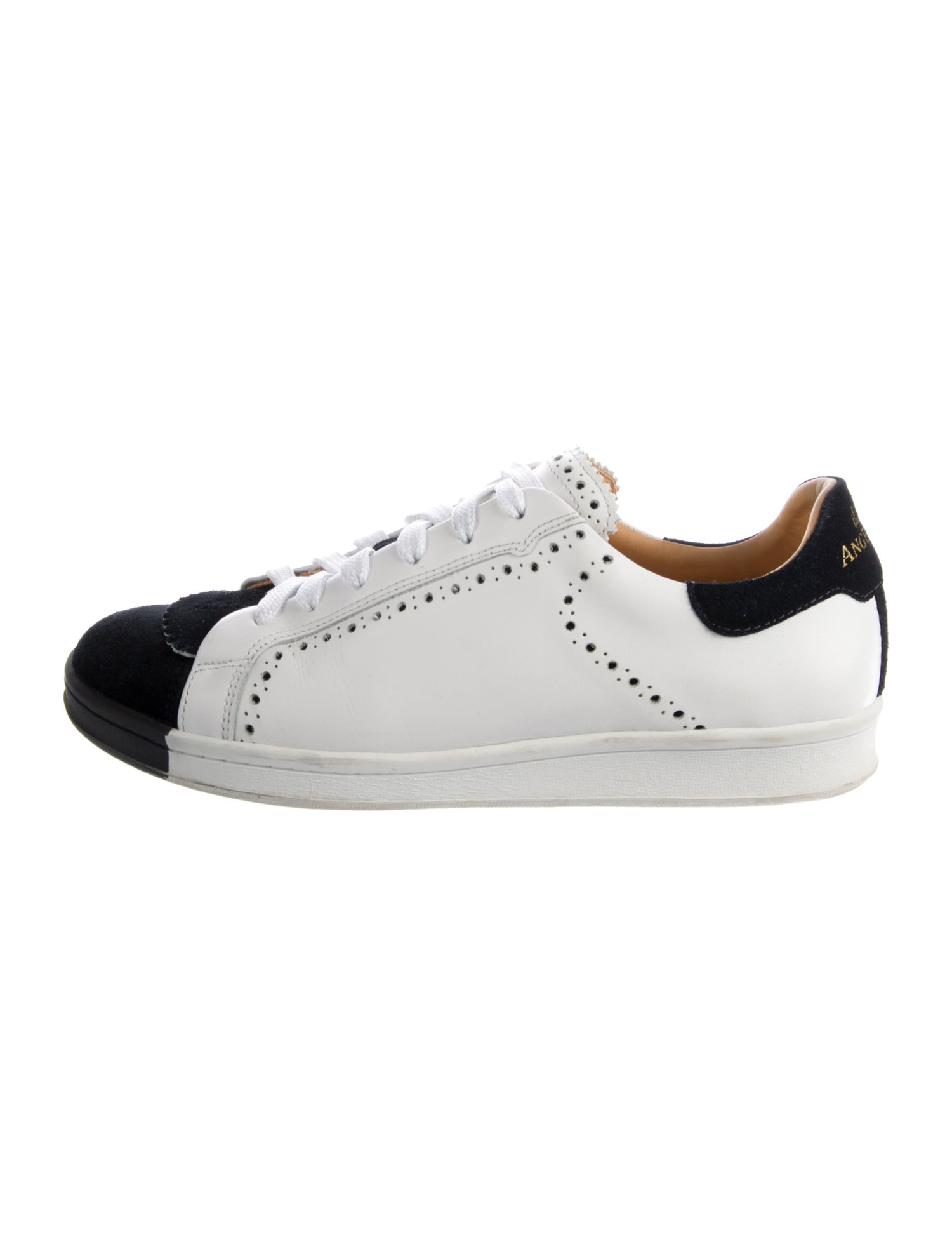 The Office of Angela Scott Leather Colorblock Pattern Sneakers