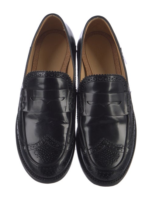 The Office of Angela Scott Patent Leather Whipstitch Trim Loafers