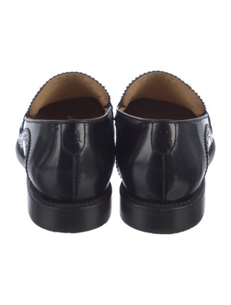 The Office of Angela Scott Patent Leather Whipstitch Trim Loafers