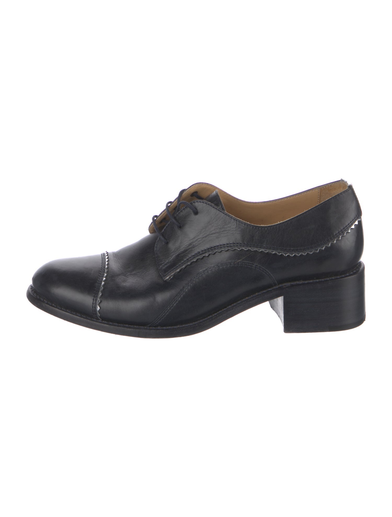 The Office of Angela Scott Leather Scalloped Accent Oxfords