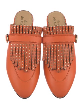 The Office of Angela Scott Leather Studded Accents Mules