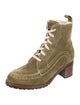 The Office of Angela Scott Suede Colorblock Pattern Combat Boots