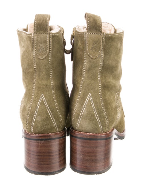 The Office of Angela Scott Suede Colorblock Pattern Combat Boots