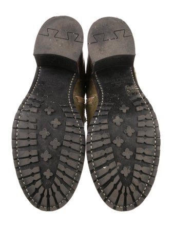 The Office of Angela Scott Suede Colorblock Pattern Combat Boots