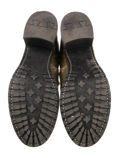 The Office of Angela Scott Suede Colorblock Pattern Combat Boots