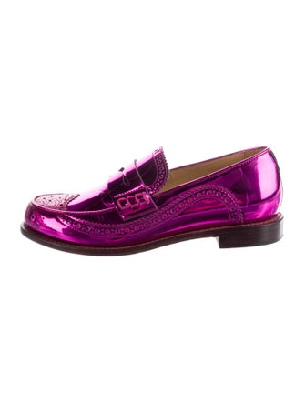 The Office of Angela Scott Patent Leather Lasercut Accents Loafers