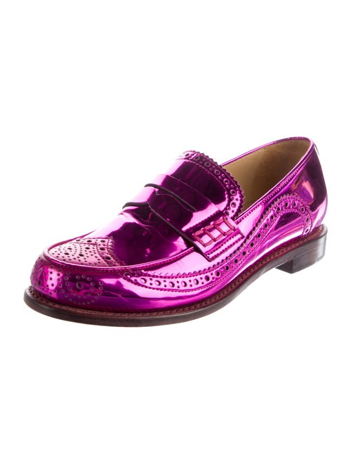 The Office of Angela Scott Patent Leather Lasercut Accents Loafers