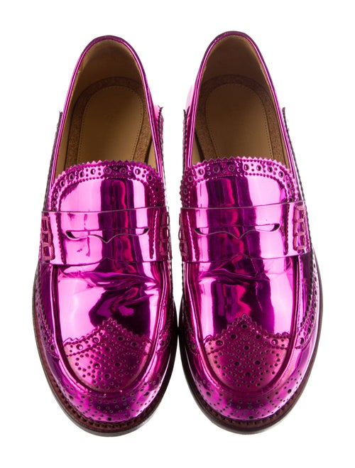 The Office of Angela Scott Patent Leather Lasercut Accents Loafers