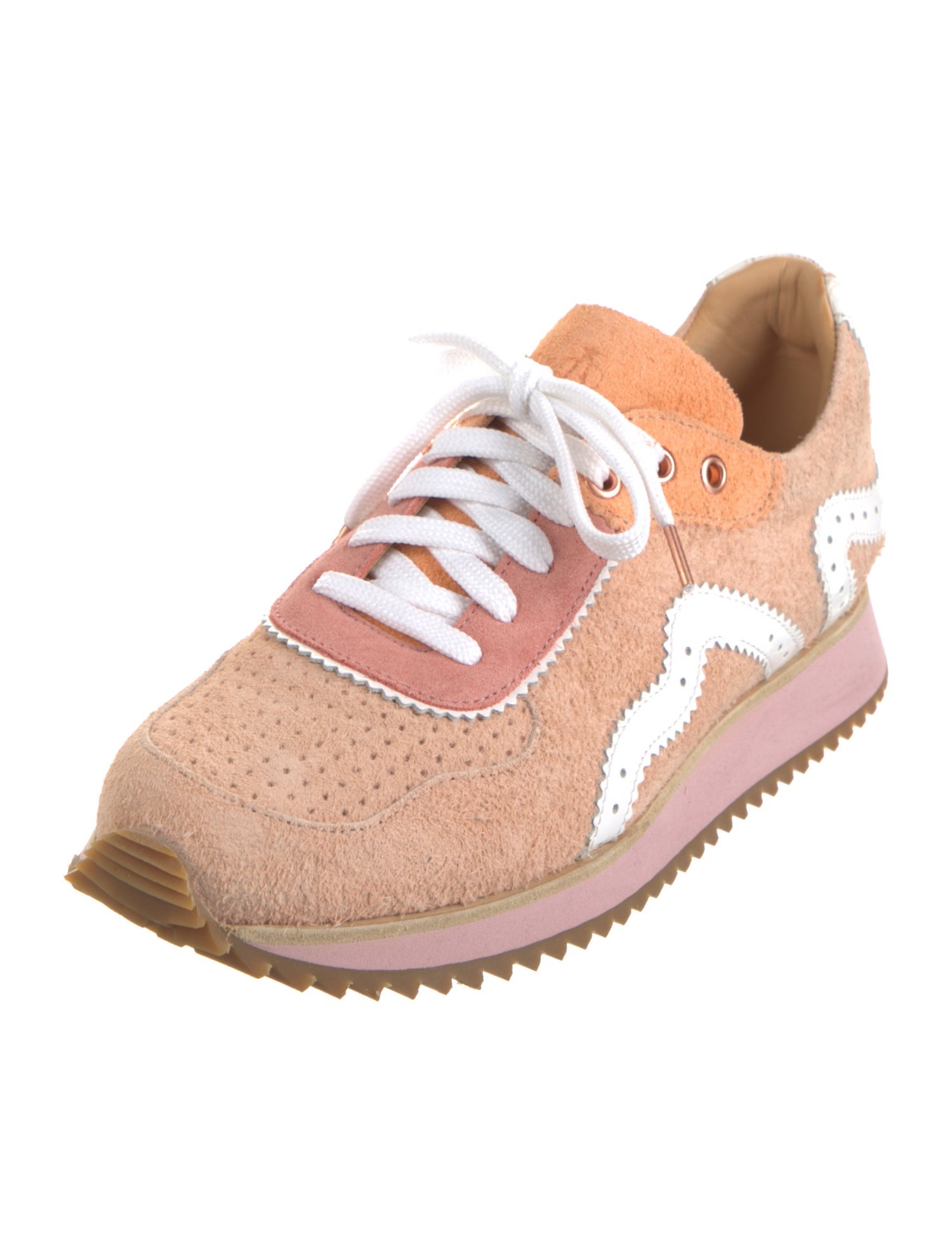 The Office of Angela Scott Suede Colorblock Pattern Sneakers