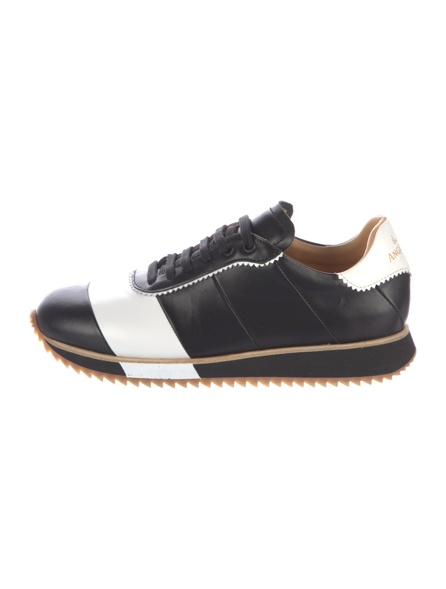The Office of Angela Scott Leather Colorblock Pattern Sneakers