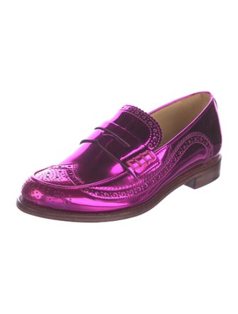 The Office of Angela Scott Patent Leather Lasercut Accents Loafers