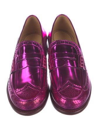 The Office of Angela Scott Patent Leather Lasercut Accents Loafers