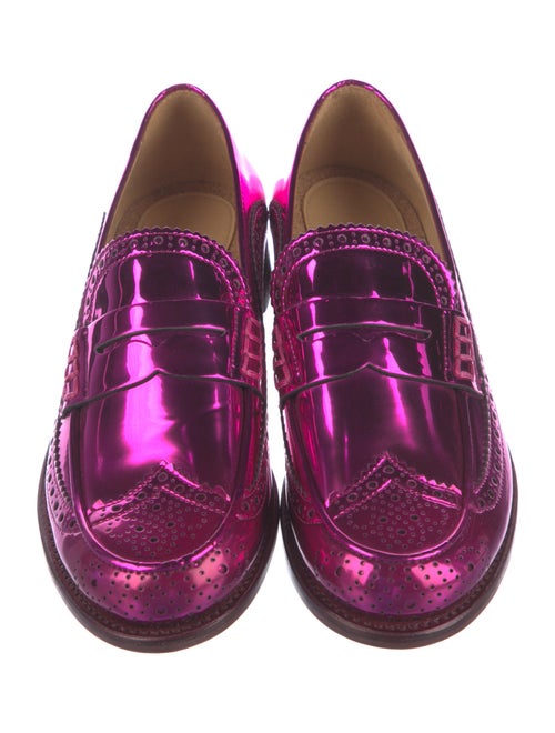 The Office of Angela Scott Patent Leather Lasercut Accents Loafers