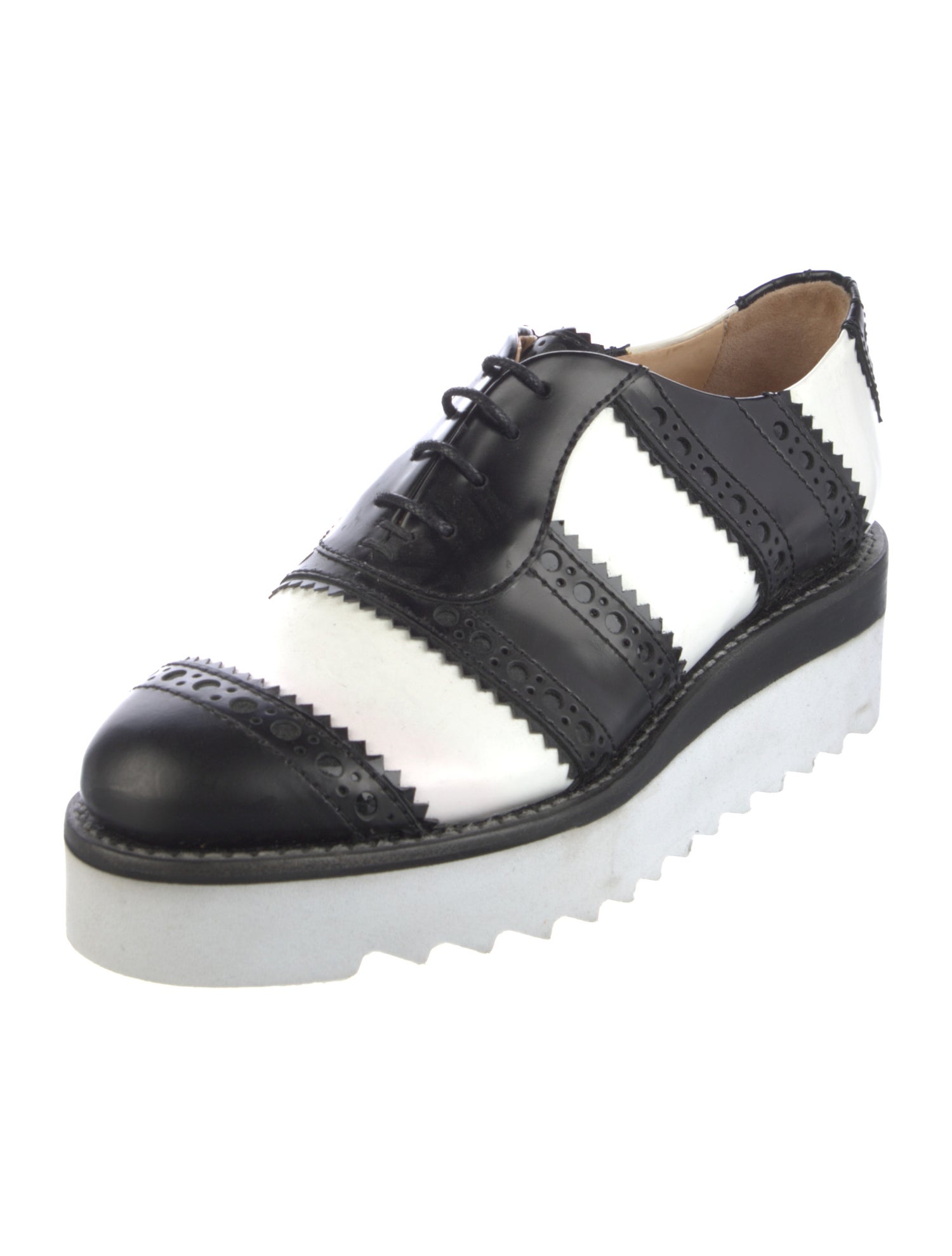 The Office of Angela Scott Leather Colorblock Pattern Mules