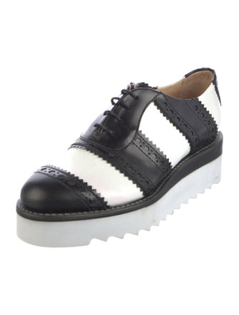 The Office of Angela Scott Leather Colorblock Pattern Mules