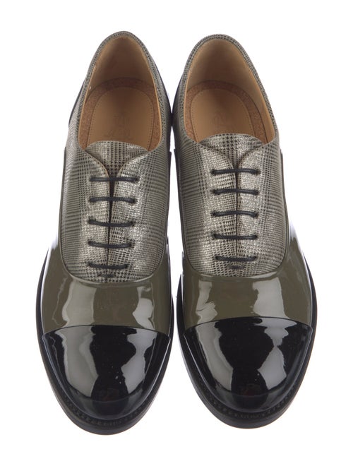 The Office of Angela Scott Patent Leather Houndstooth Print Oxfords