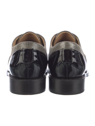 The Office of Angela Scott Patent Leather Houndstooth Print Oxfords