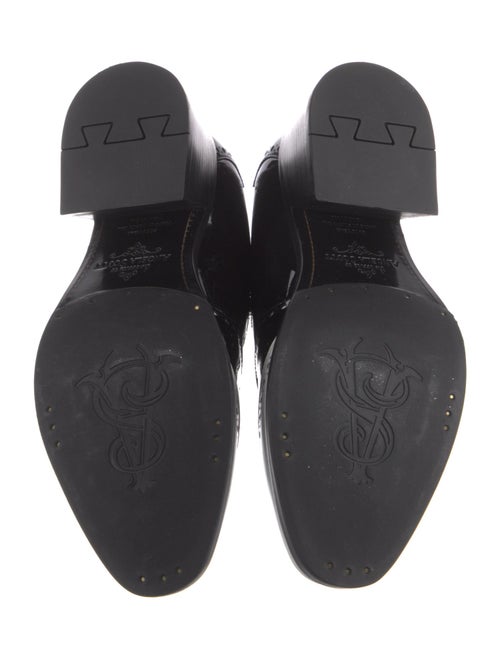 The Office of Angela Scott Patent Leather Studded Accents Pumps