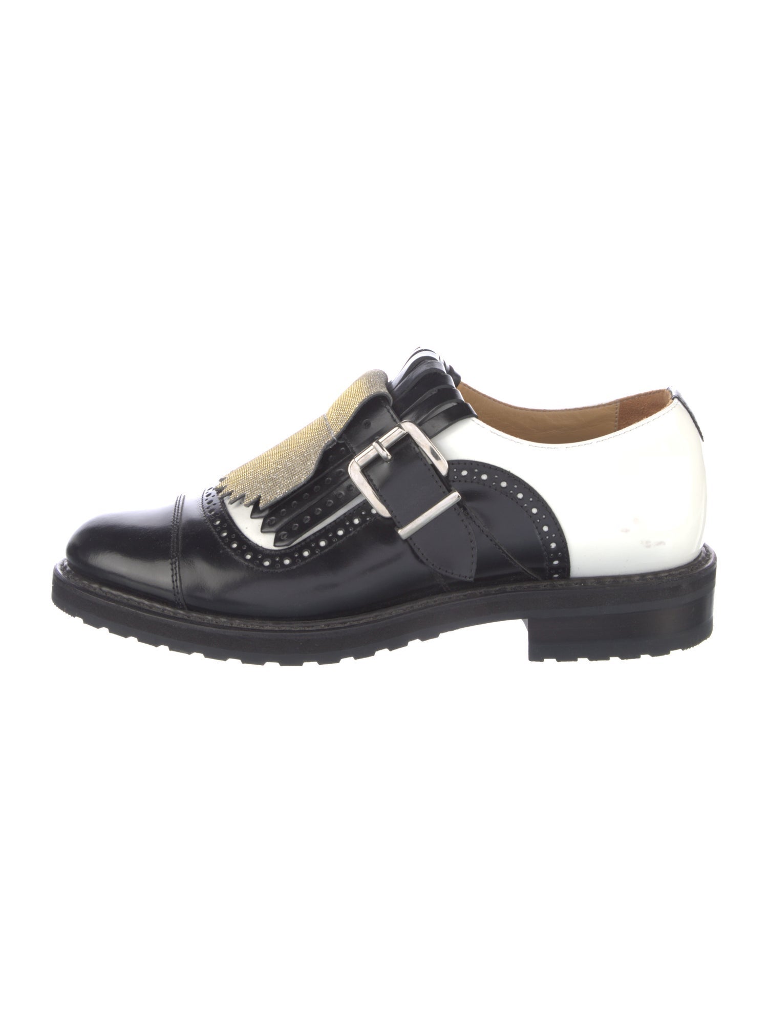 The Office of Angela Scott Leather Glitter Accents Oxfords