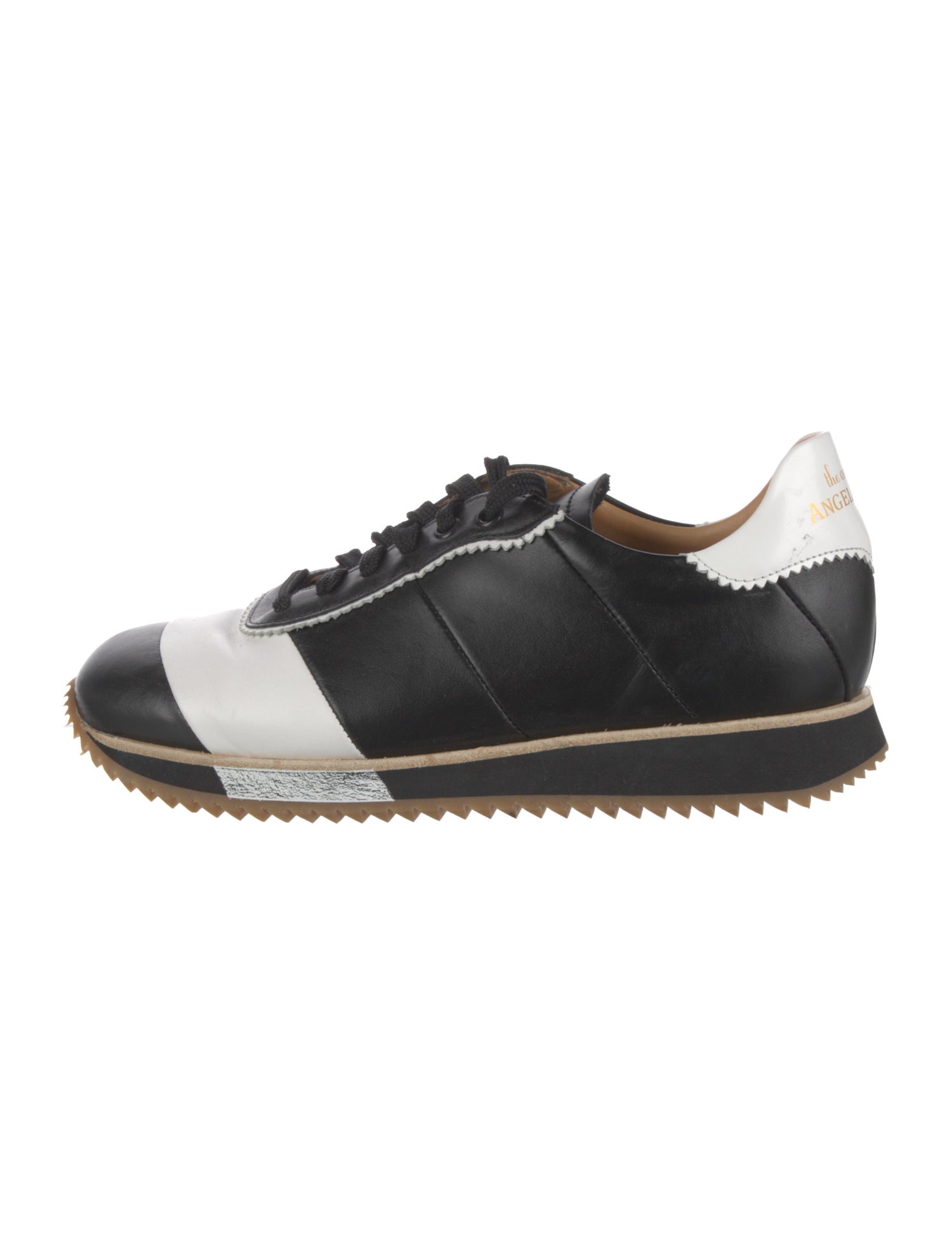 The Office of Angela Scott Leather Colorblock Pattern Espadrille Sneakers