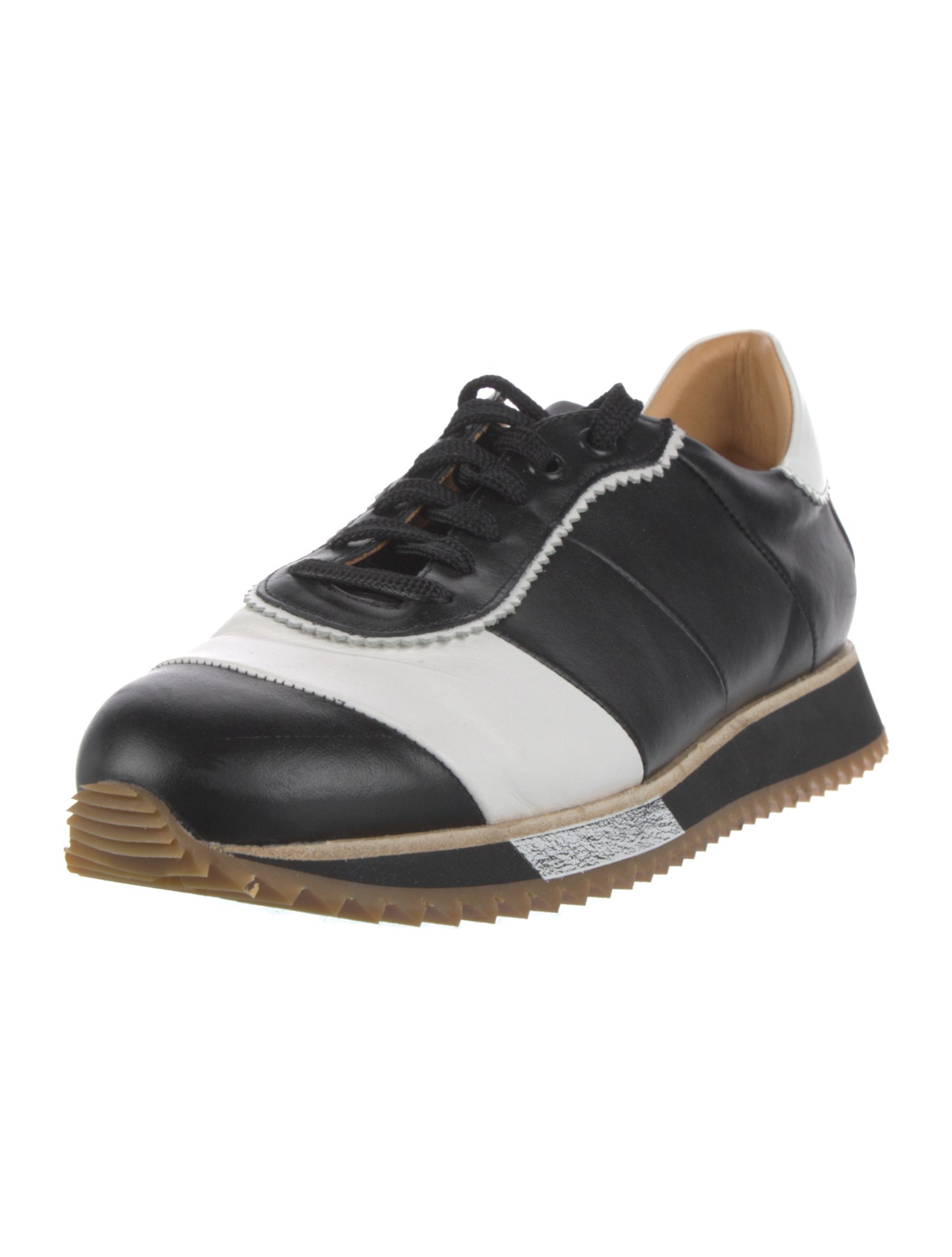 The Office of Angela Scott Leather Colorblock Pattern Espadrille Sneakers