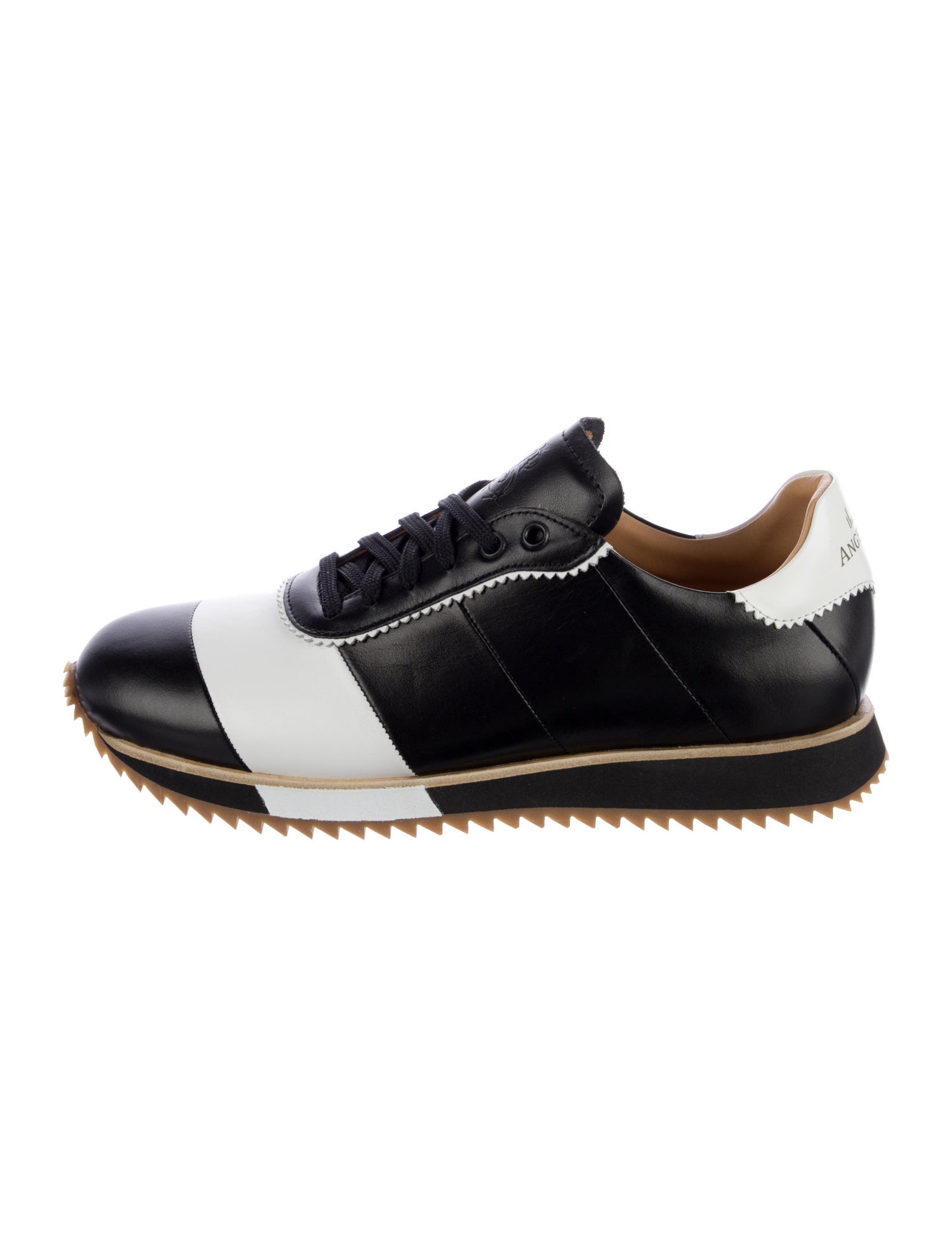 The Office of Angela Scott Leather Scalloped Accent Sneakers