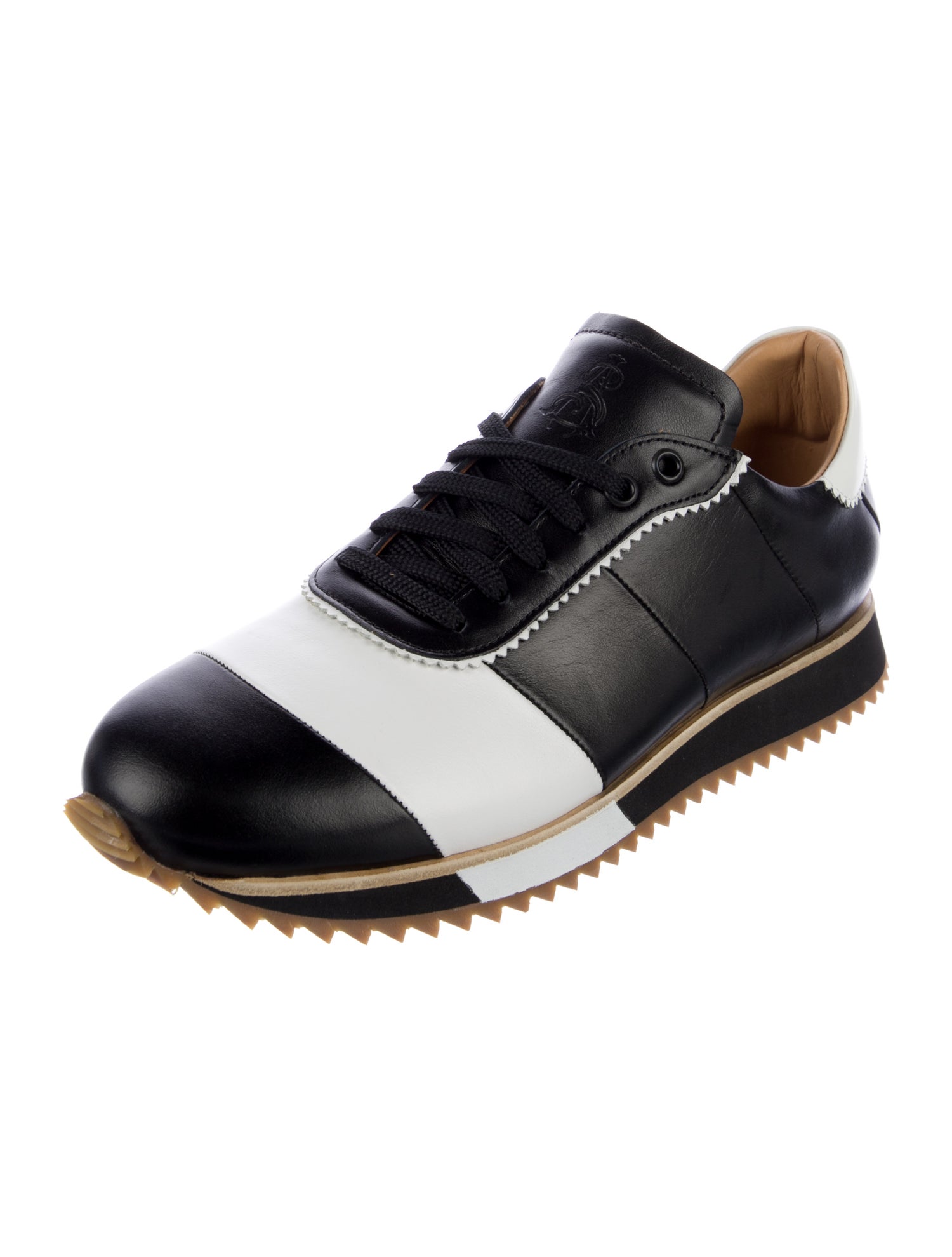 The Office of Angela Scott Leather Scalloped Accent Sneakers