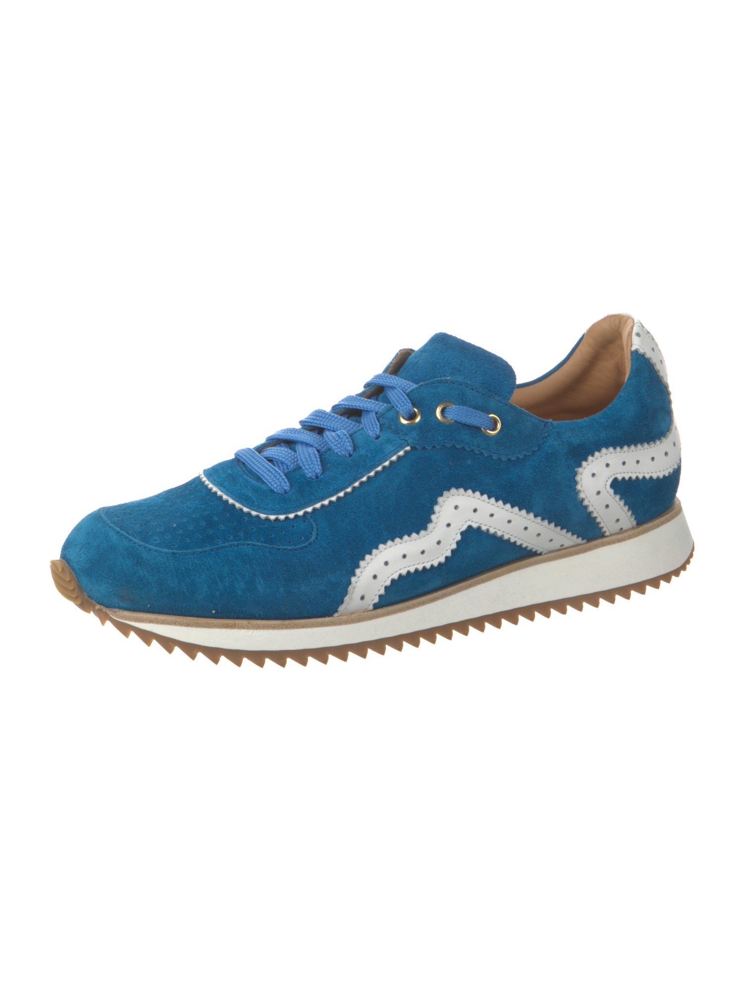The Office of Angela Scott Suede Colorblock Pattern Sneakers
