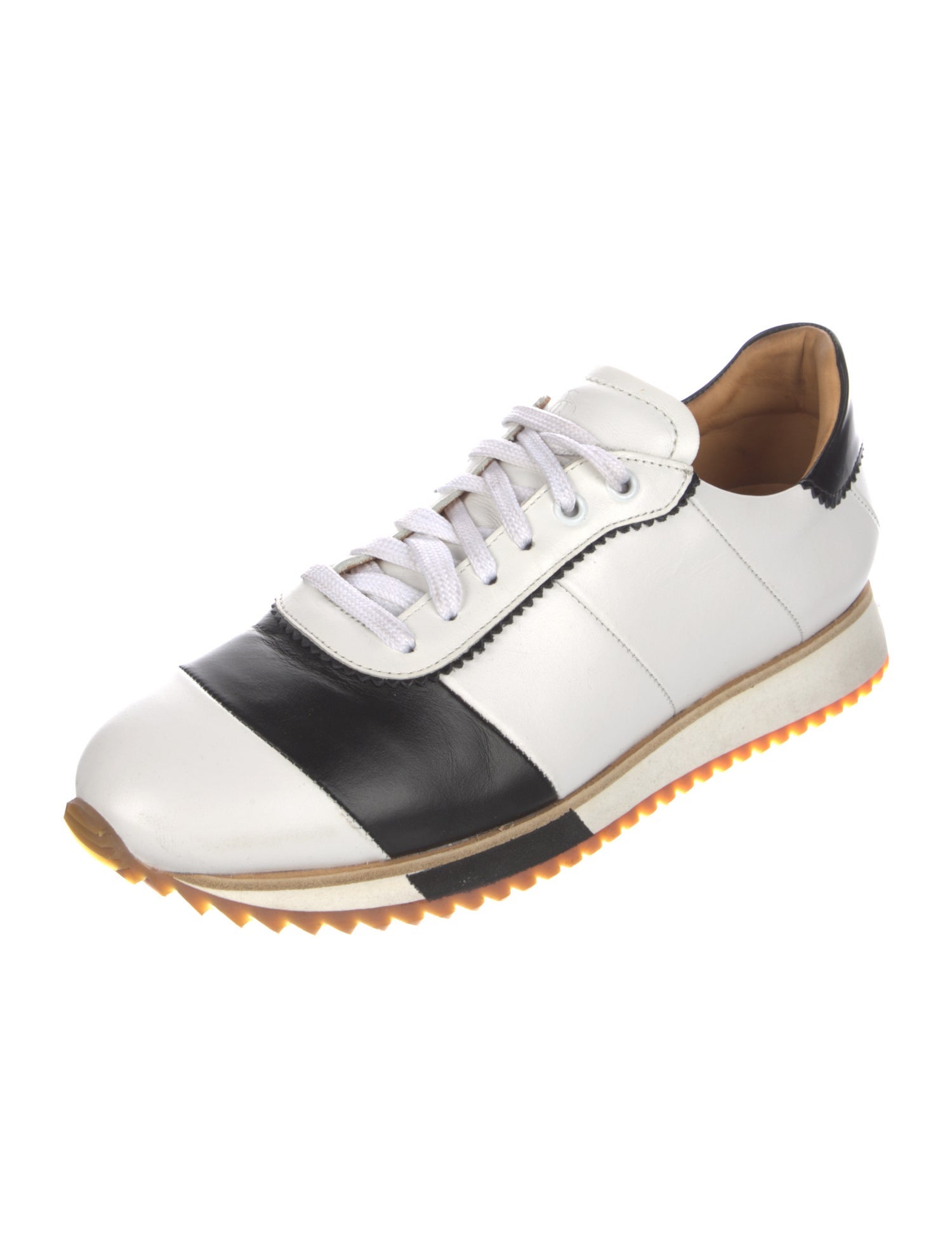 The Office of Angela Scott Leather Colorblock Pattern Sneakers