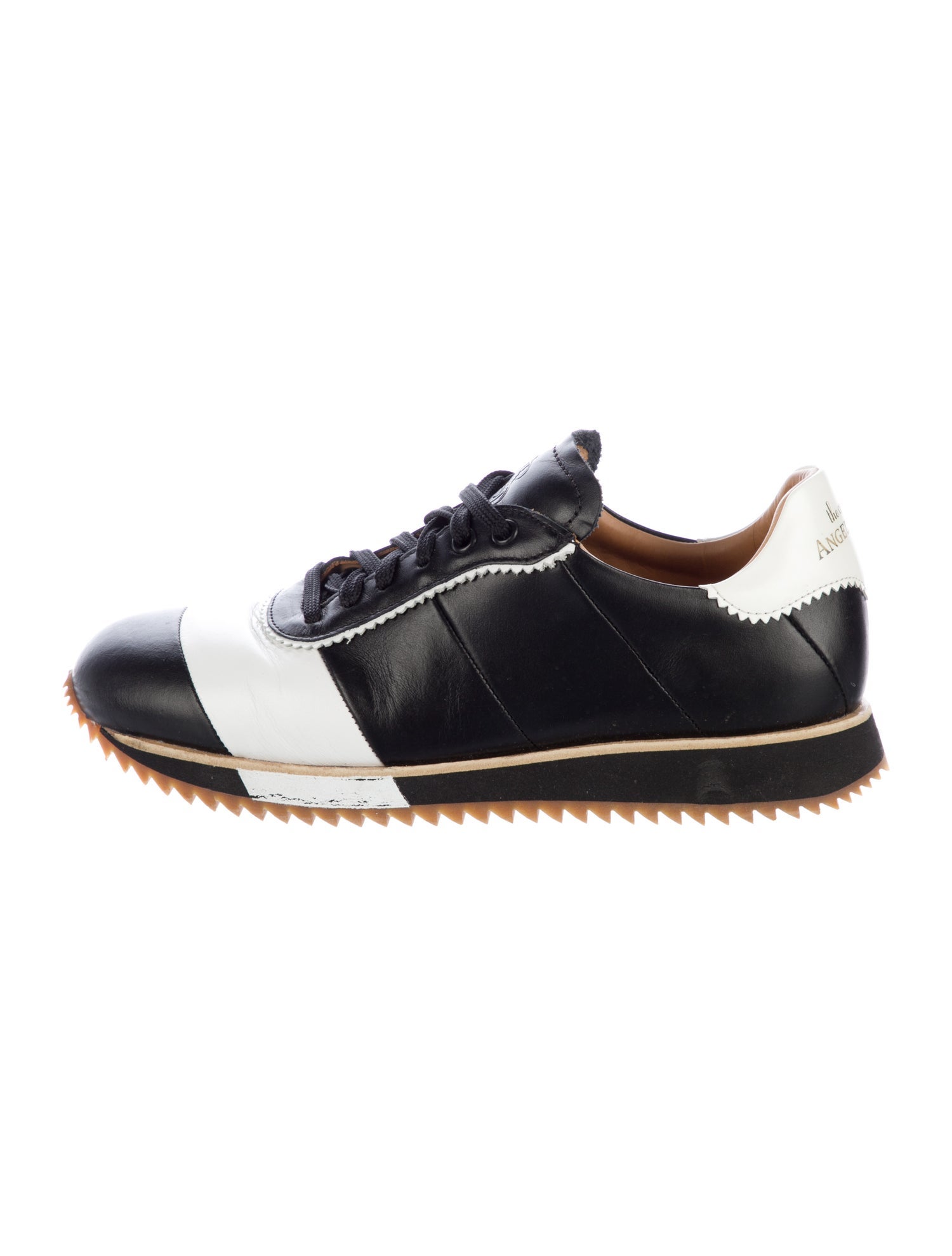 The Office of Angela Scott Leather Colorblock Pattern Sneakers