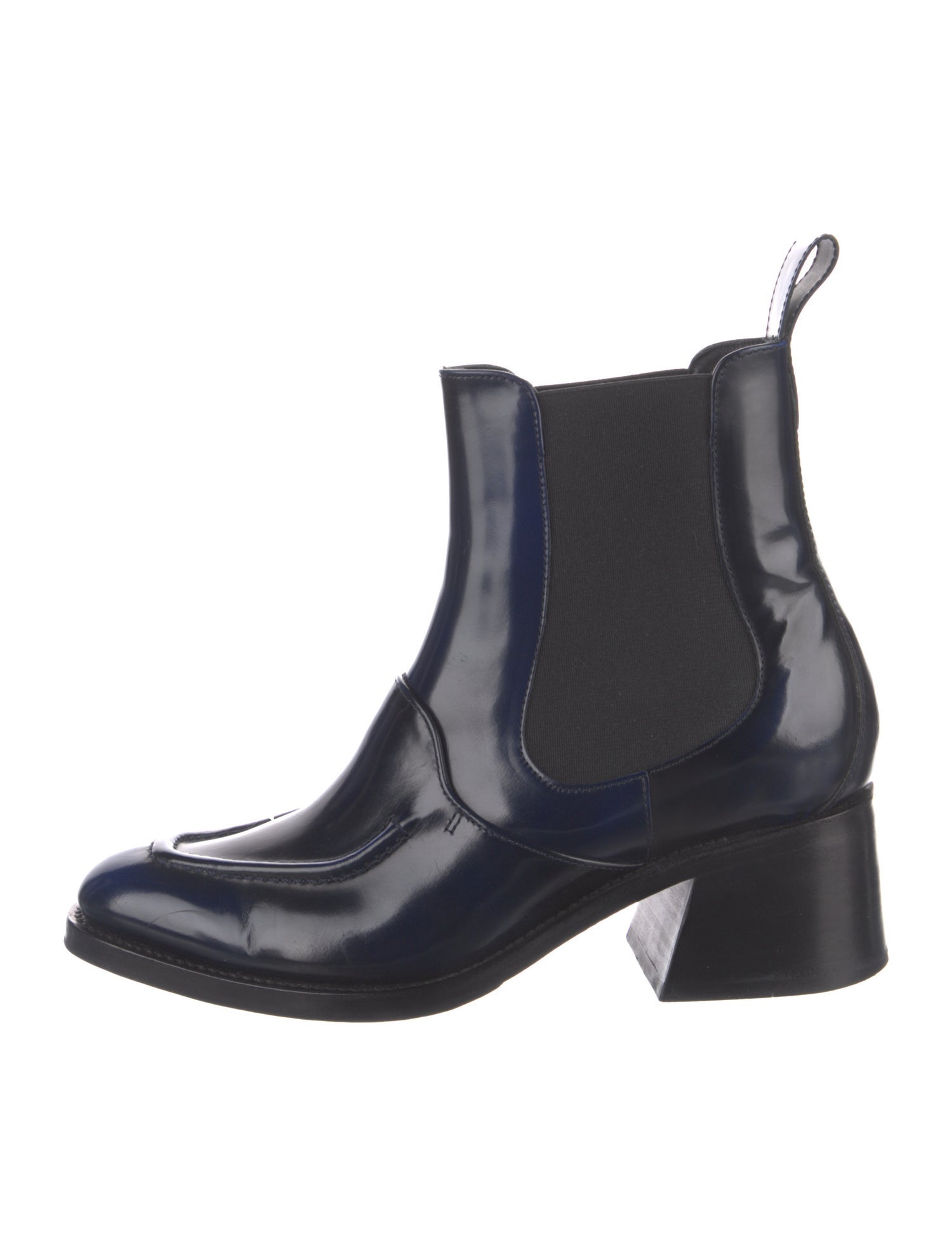 The Office of Angela Scott Patent Leather Chelsea Boots