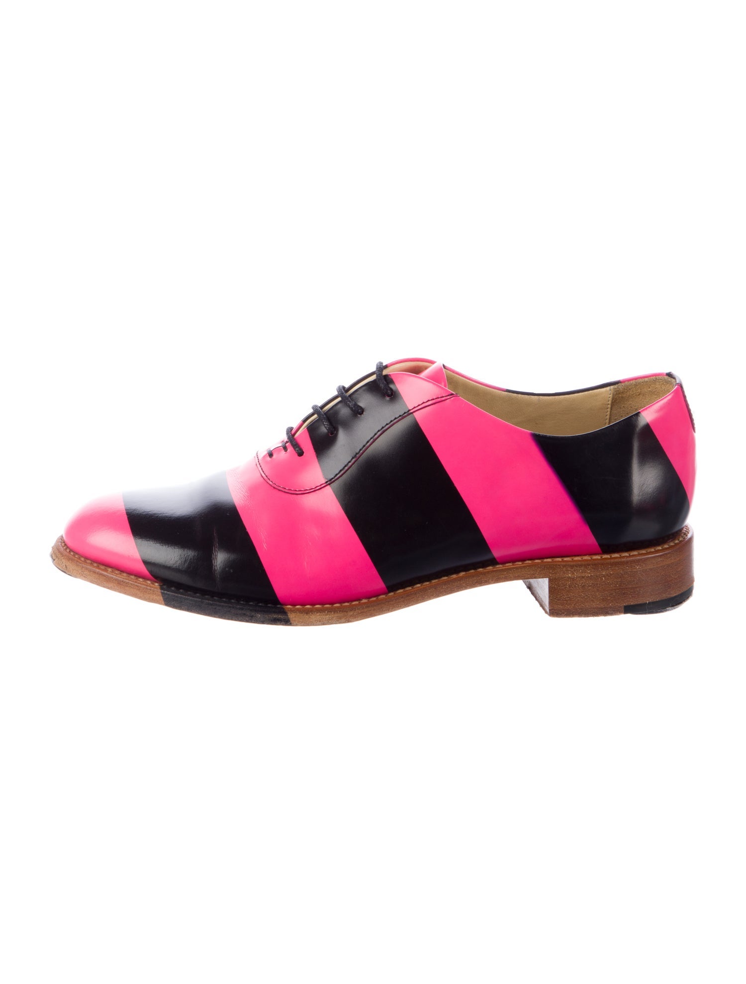 The Office of Angela Scott Leather Striped Oxfords