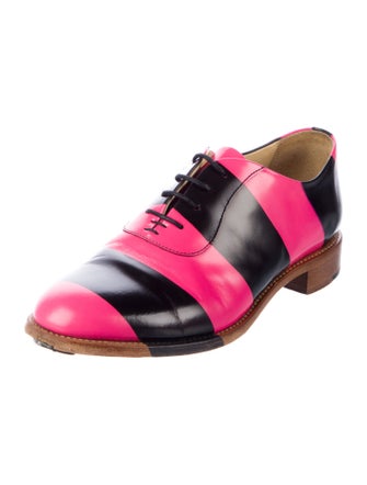 The Office of Angela Scott Leather Striped Oxfords