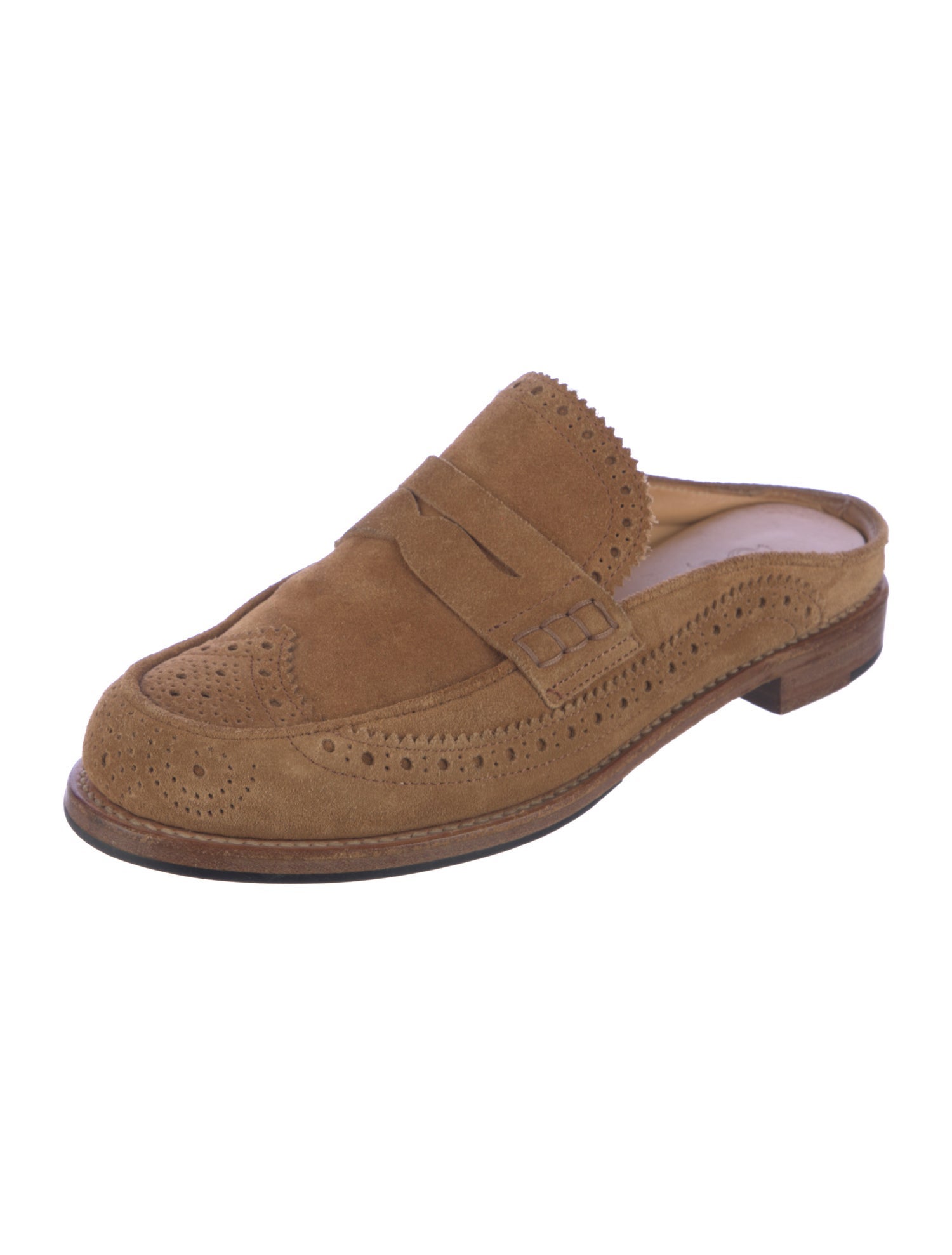 The Office of Angela Scott Suede Lasercut Accents Mules