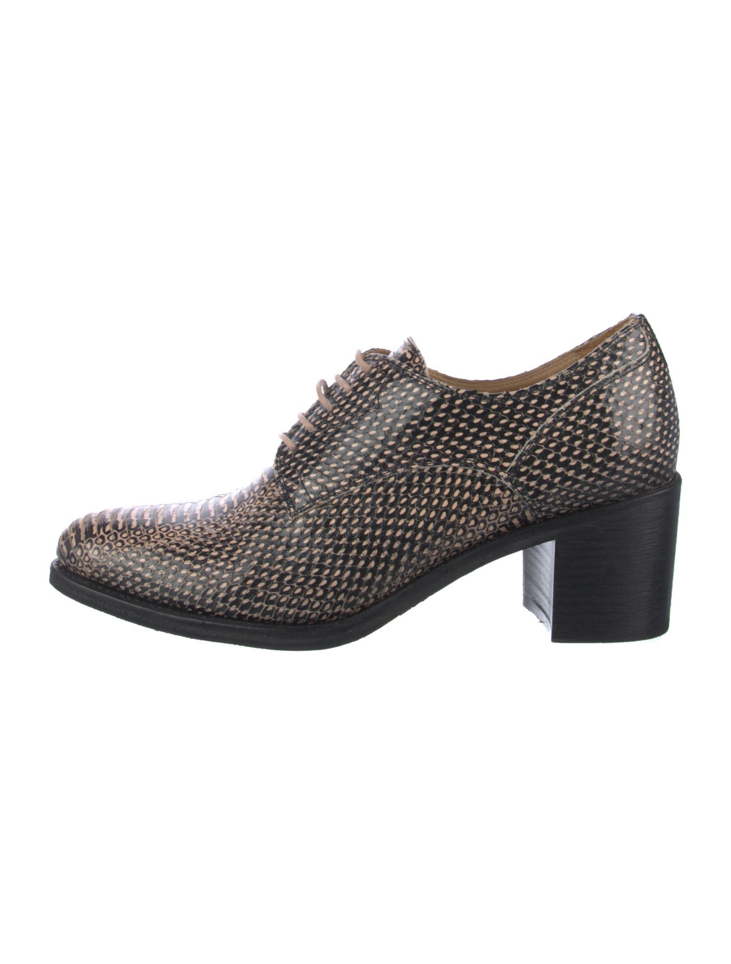 The Office of Angela Scott Snakeskin Animal Print Pumps
