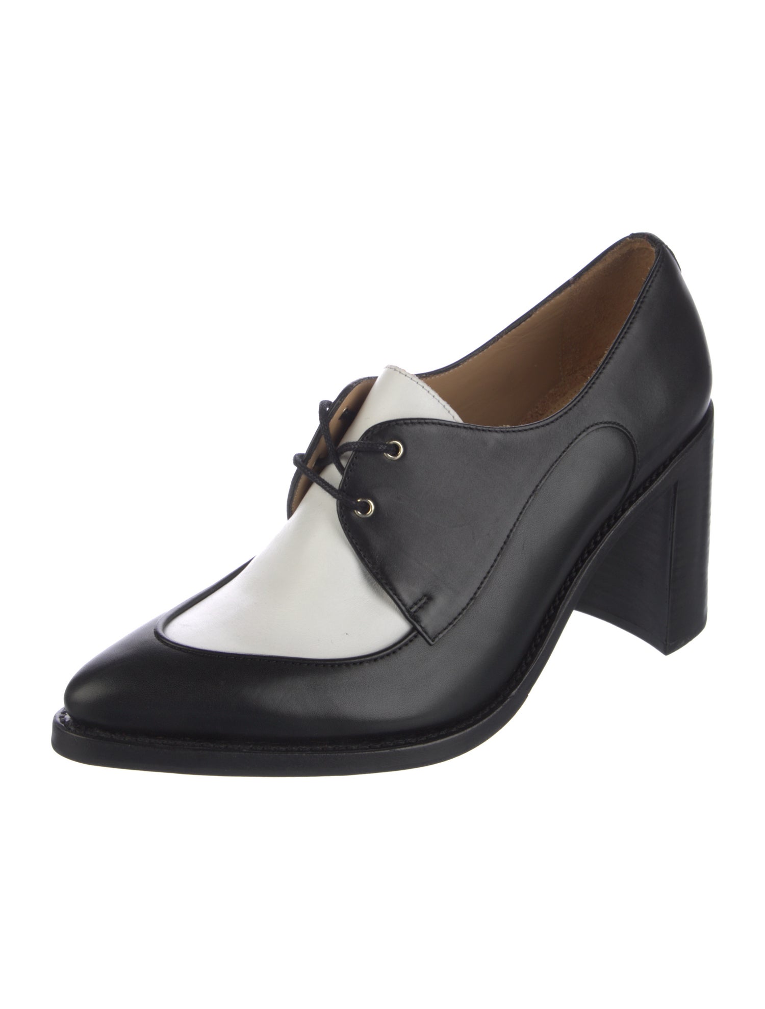 The Office of Angela Scott Leather Pumps