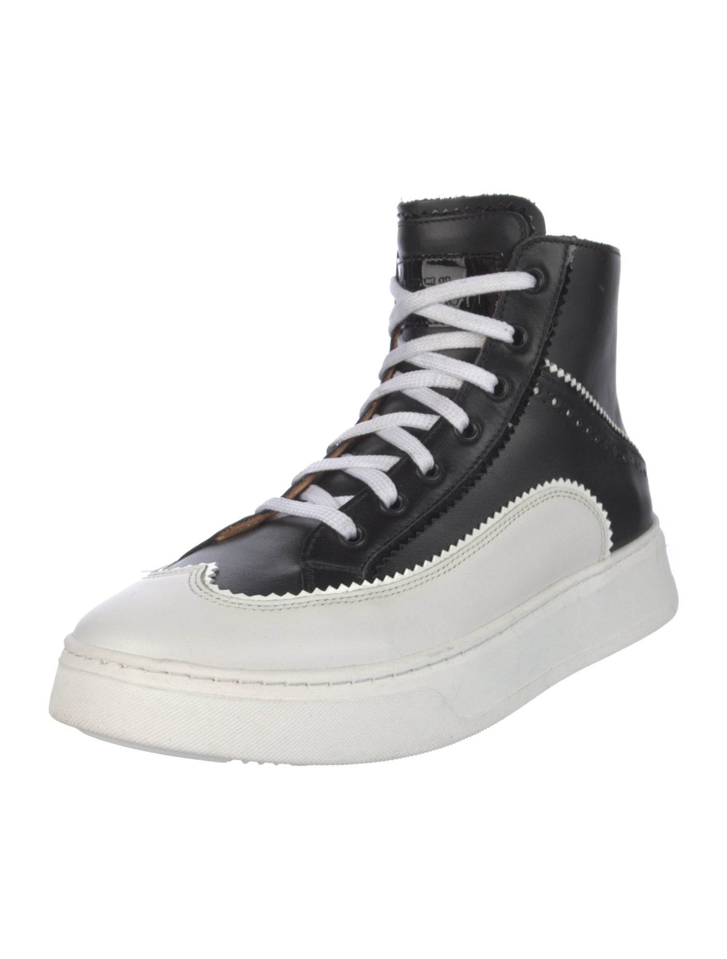 The Office of Angela Scott Leather Colorblock Pattern Sneakers