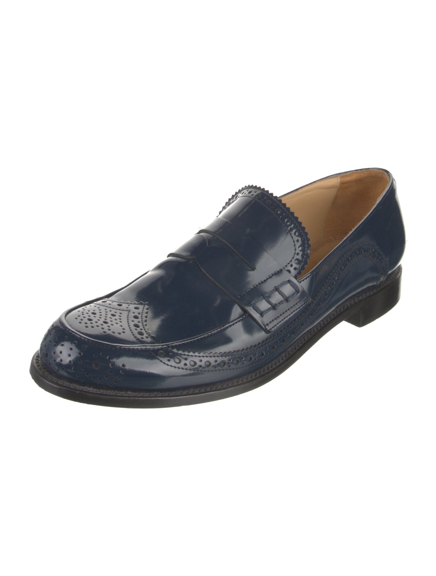 The Office of Angela Scott Patent Leather Lasercut Accents Loafers