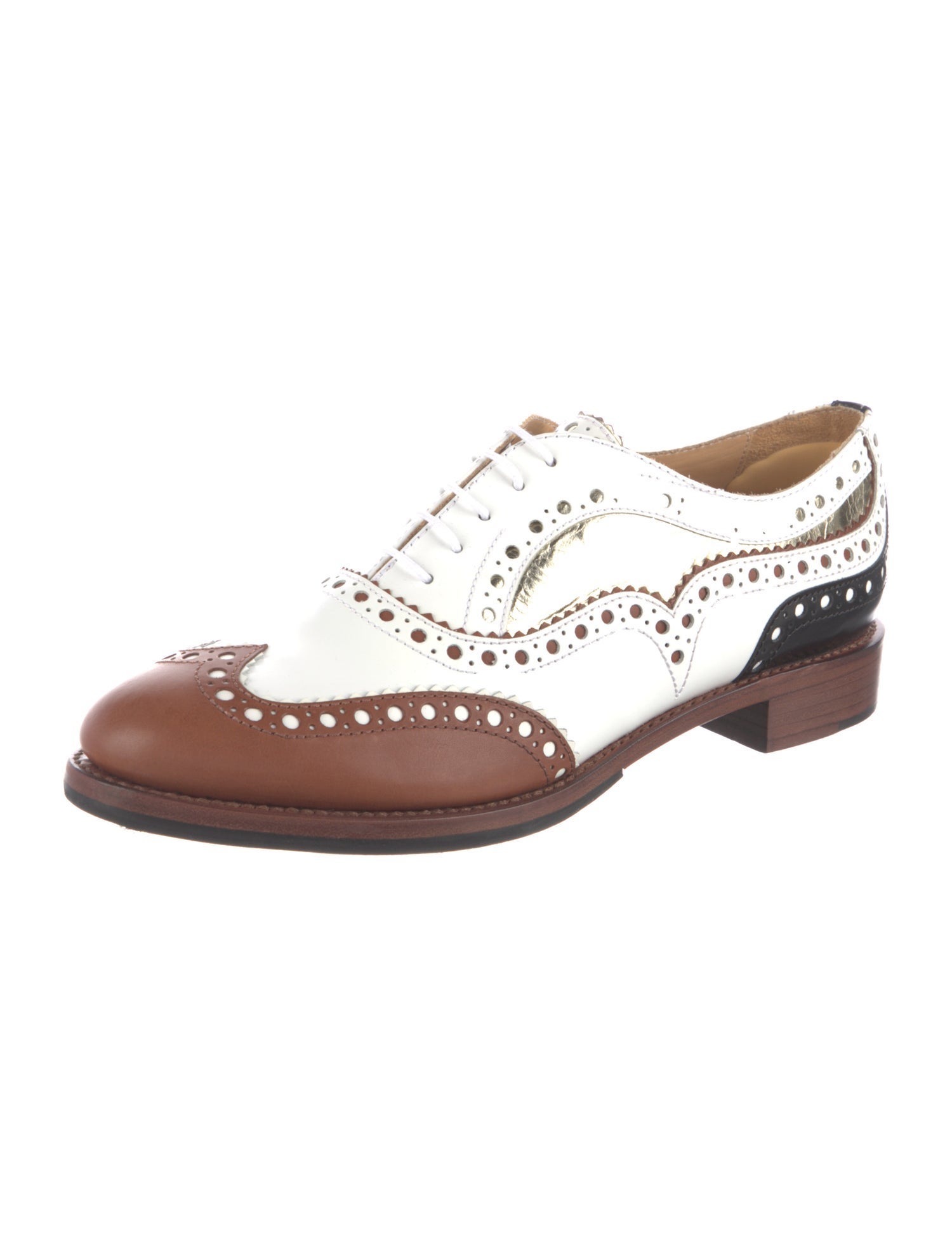 The Office of Angela Scott Leather Colorblock Pattern Spectators