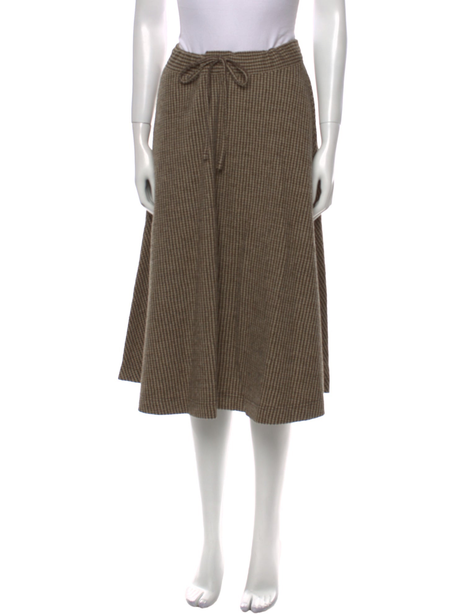 45R Pleated Accents Knee-Length Skirt