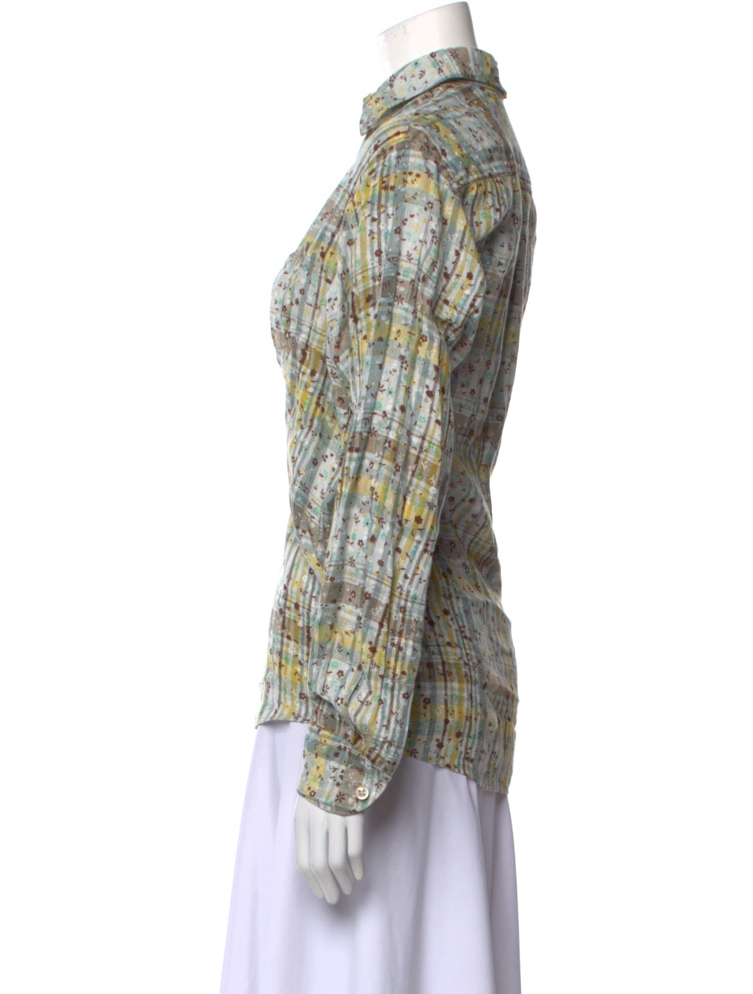 45rpm Linen Printed Button-Up Top