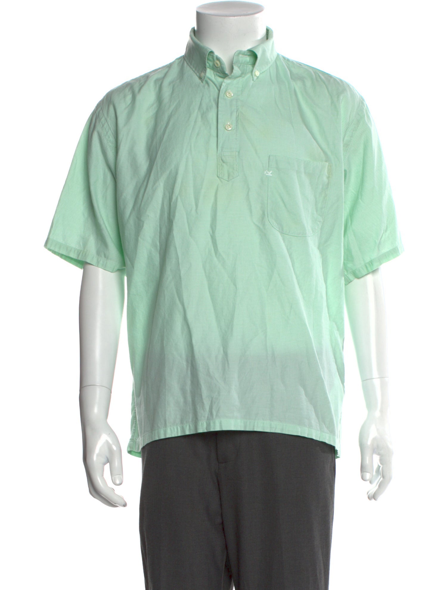 45rpm Plaid Print Collar Polo Shirt