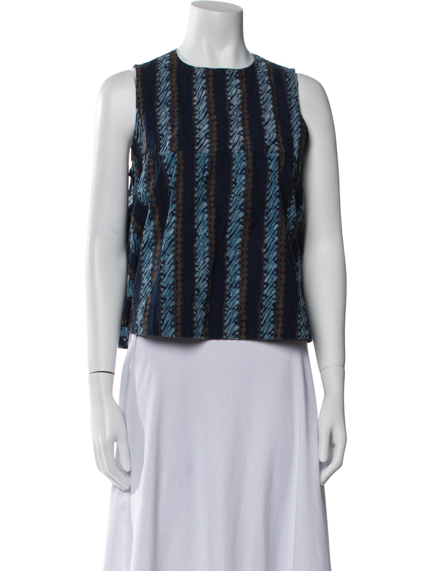 45rpm Striped Crew Neck Crop Top