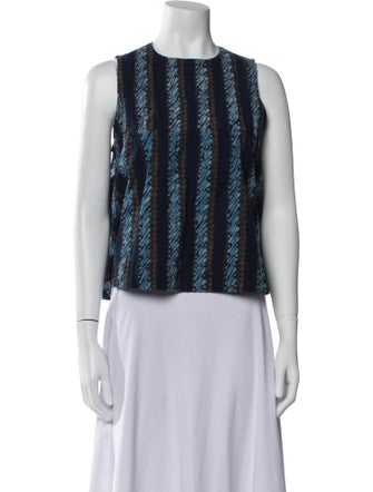 45rpm Striped Crew Neck Crop Top