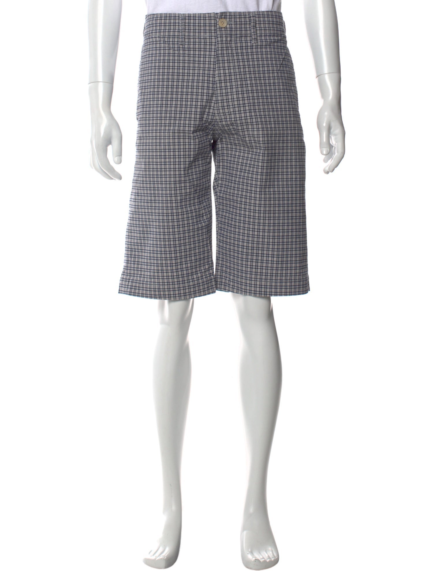 45rpm Plaid Print Flat Front Shorts