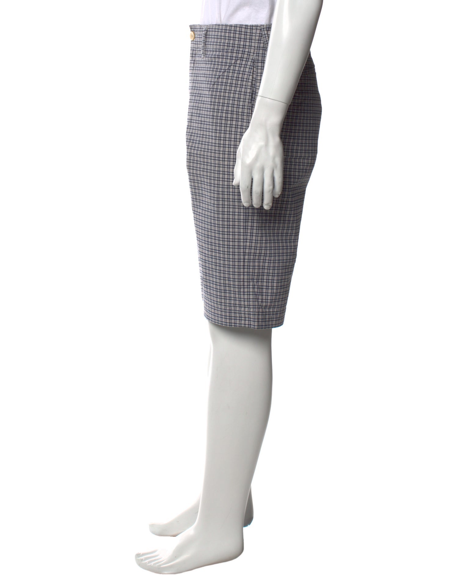 45rpm Plaid Print Flat Front Shorts