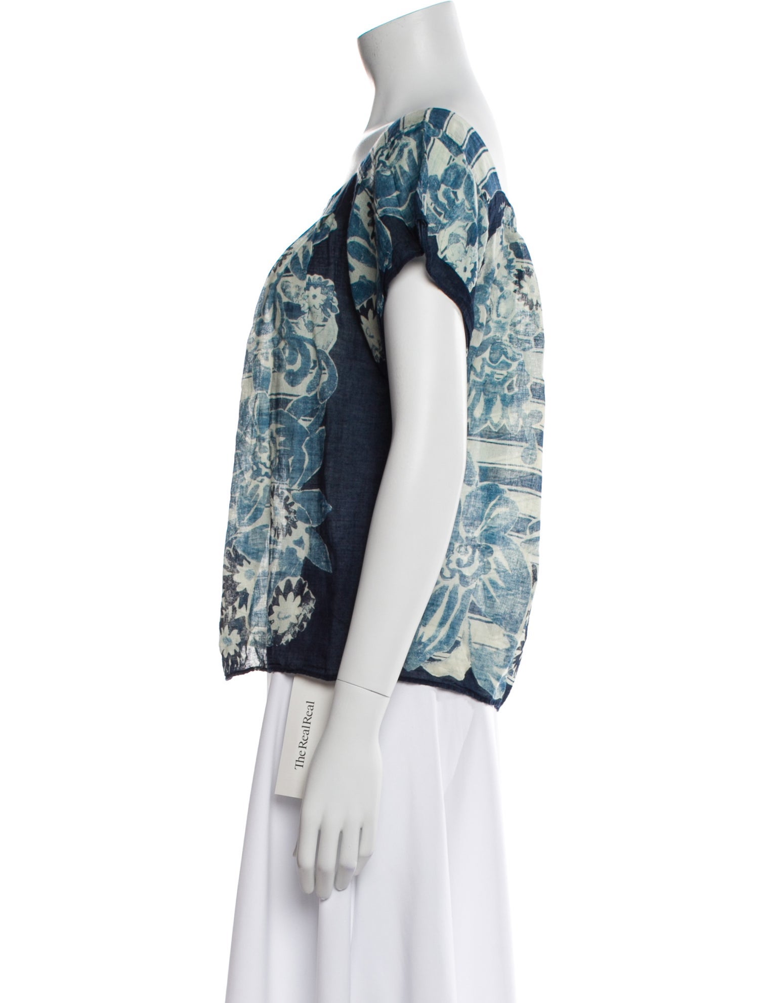 45rpm Printed Square Neckline Blouse