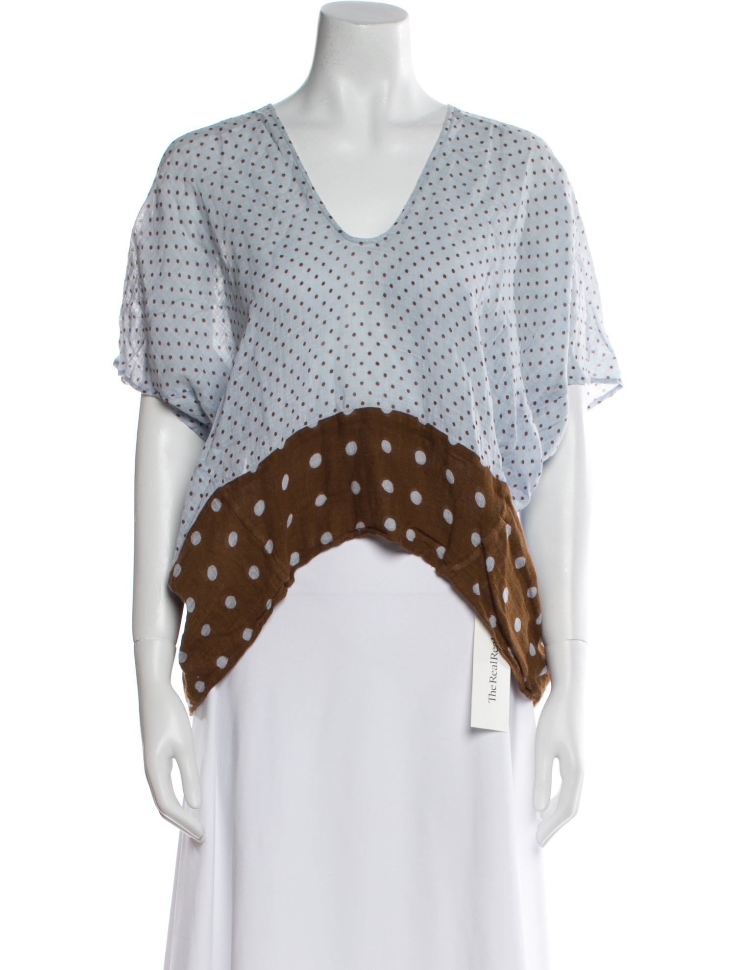 45rpm Polka Dot Print V-Neck Crop Top