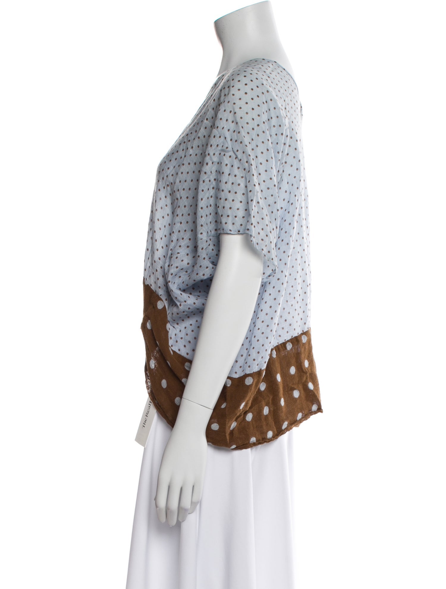 45rpm Polka Dot Print V-Neck Crop Top