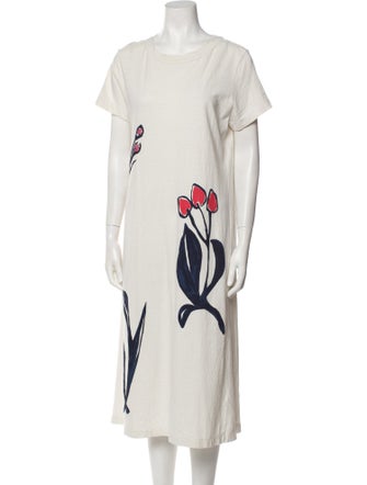 45R Graphic Print Midi Length Dress